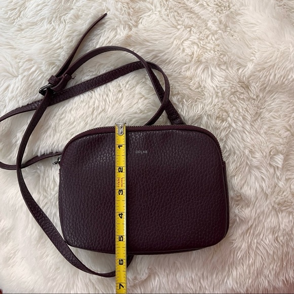 CoLab Crossbody Bag Dark Eggplant Wallet Card Holder Vegan Leather - Picture 6 of 7